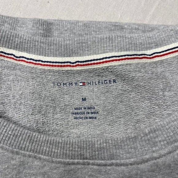 Tommy Hilfiger Logo Crewneck Sweatshirt Pullover Gray Size Medium - Picture 11 of 13